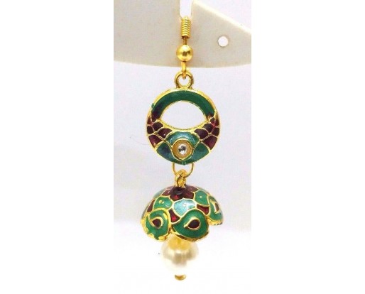 Meenakari Minakari Enamel Jhumka Jhumki Handmade Earring Jewelry Chandelier A101